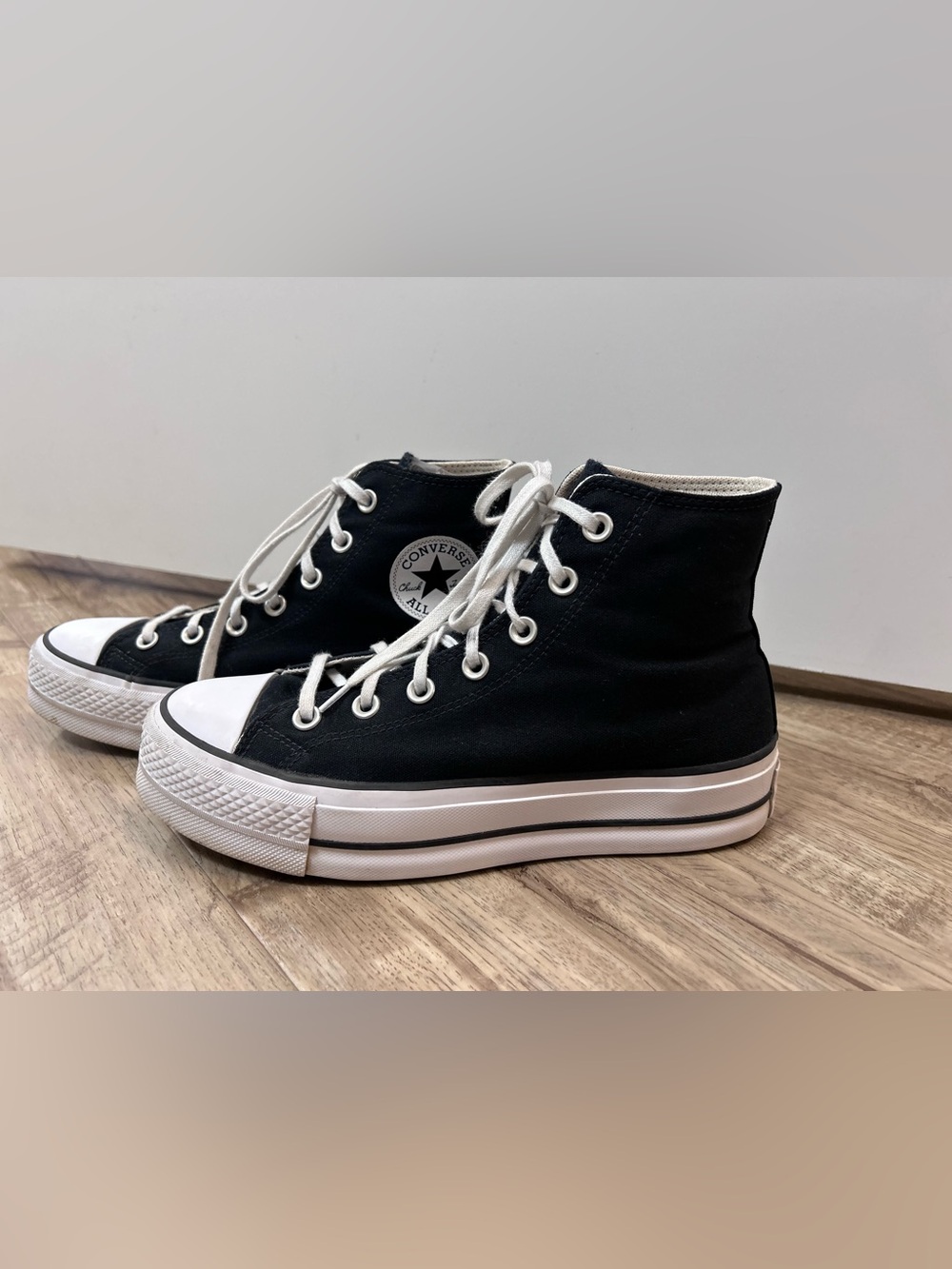 Converse Black High Top Platform Sneakers
